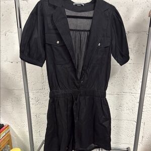 TART Hadley Romper - Shorts - Black Lightweight Collared- NWOT - Size Medium